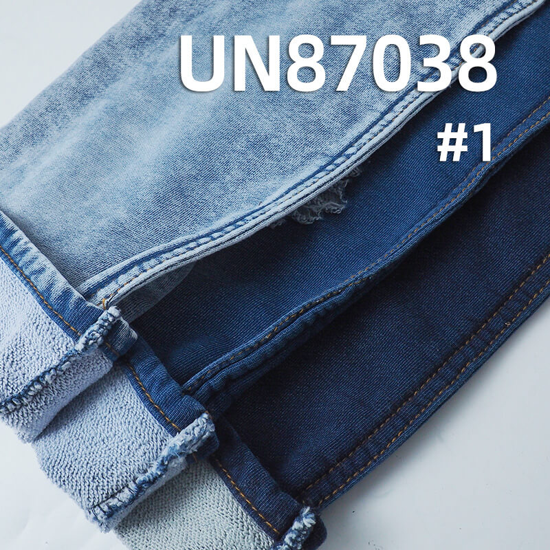 Indigo Knit Denim Fabric | 340g/m2(10 oz) All-Cotton Knit Denim | Denim Blue Sweatshirt Cloth | Stretch Jeans, Sweatshirt, and Outerwear Material
