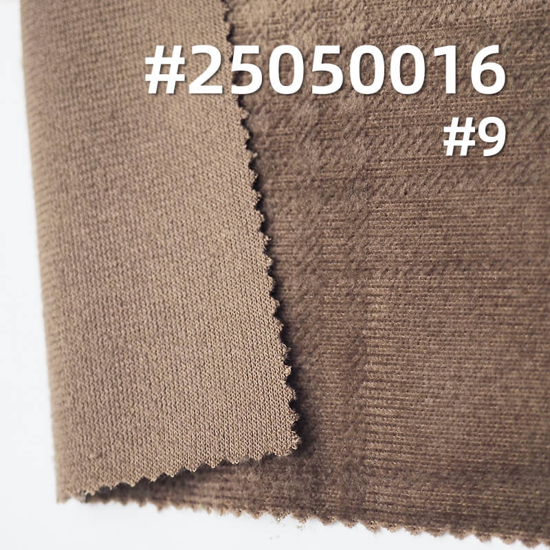 Medium Checkered 3D Embossed Fleece Fabric | 200g/m² Polyester Warp-Knitted Fleece | Suit, Skirt, and Top Material