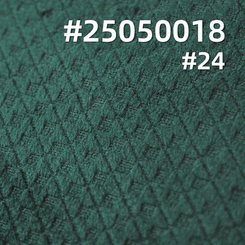 Diagonal Checkered 3D Embossed Fleece Fabric | 200g/m² Polyester Warp-Knitted Fleece | Suit, Skirt, and Top Material