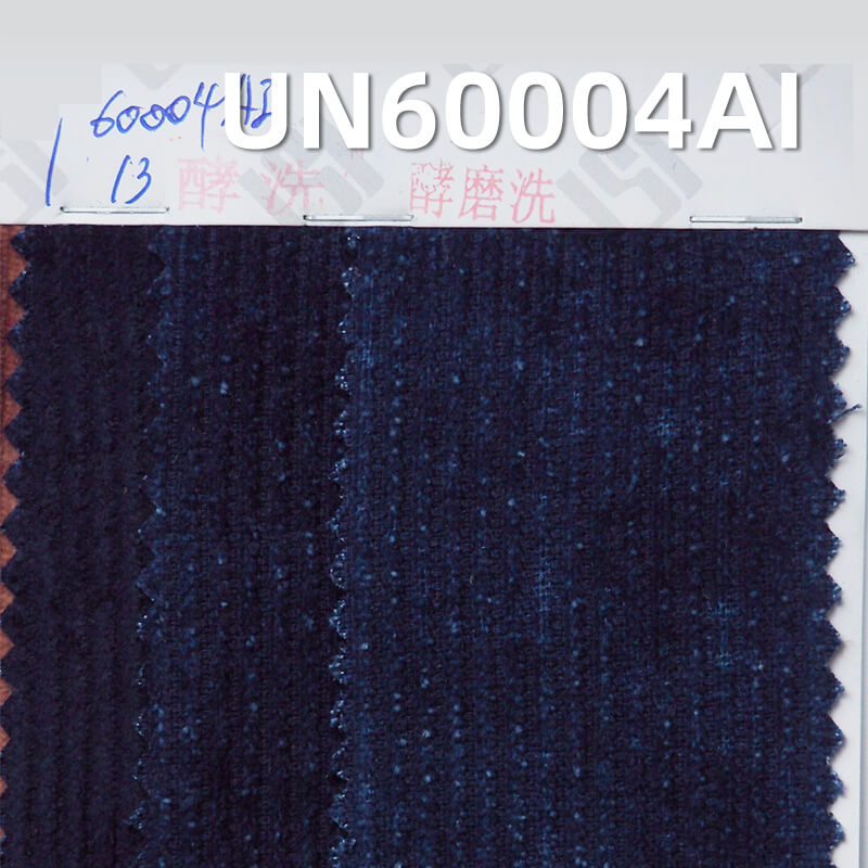 Indigo Dyed Corduroy | 300g/m² 8W Cotton Corduroy | 8 Wale 8 Rib | Washable | Snow Wash | Fabric for Shoes, Pants, Outerwear
