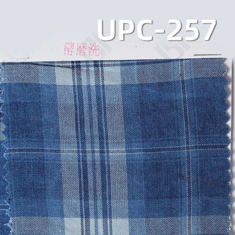 Indigo Plaid Fabric | 100% Cotton Yarn-Dyed | 105gsm Lightweight Preppy Style | for Shirts, Skirts, Dresses