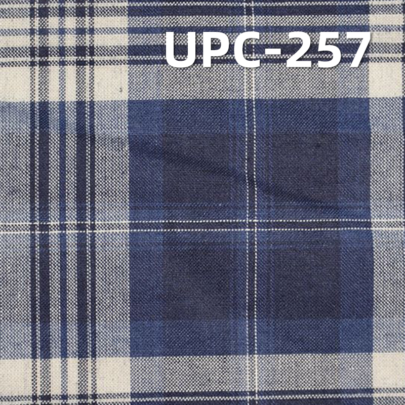 Indigo Plaid Fabric | 100% Cotton Yarn-Dyed | 105gsm Lightweight Preppy Style | for Shirts, Skirts, Dresses