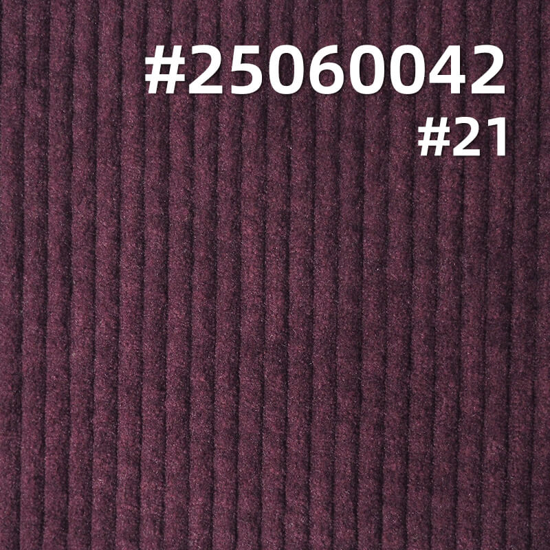 High Stretch 6W Warp Knit Corduroy | 330g/m2 Polyester Fabric for Trousers, Skirts, Jackets
