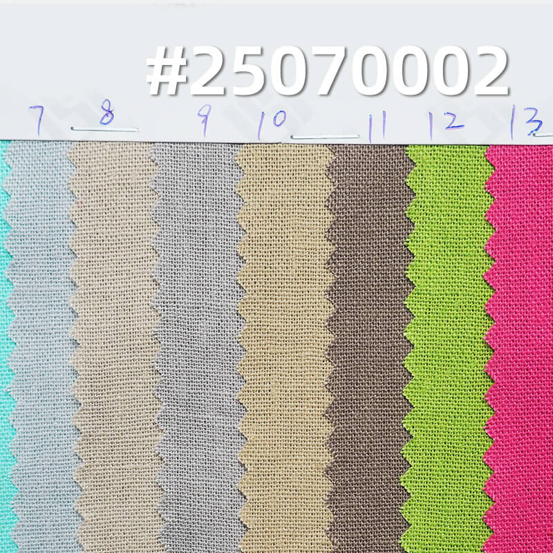 200g/m2 Ramie Cotton Blend Fabric | Solid Color Plain Weave for Dresses, Tops & Trousers