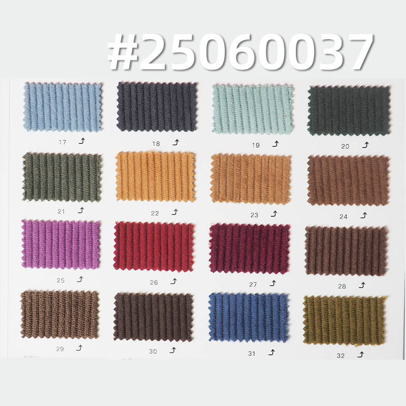 Soft Microfiber Corduroy Fabric | 8 Wale Warp-Knit Stretch Polyester | 220g/m2 for Pants, Skirts, Jackets