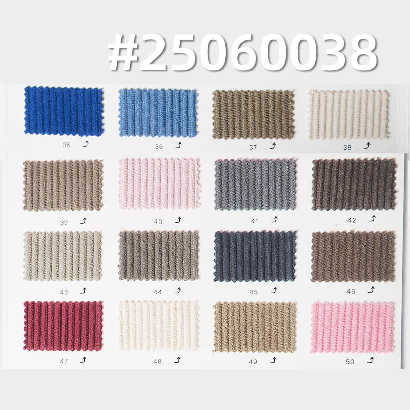 Plush Velour-Touch Corduroy | 8 Wale Warp-Knit Stretch Fabric | 200g/m2 for Apparel
