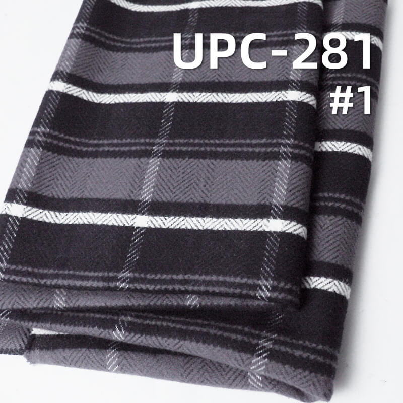 100% Cotton Herringbone Plaid | 210g/m2 Yarn-Dyed Dobby with Brushed Back | Fabric for Shirts, Trousers & Skirts