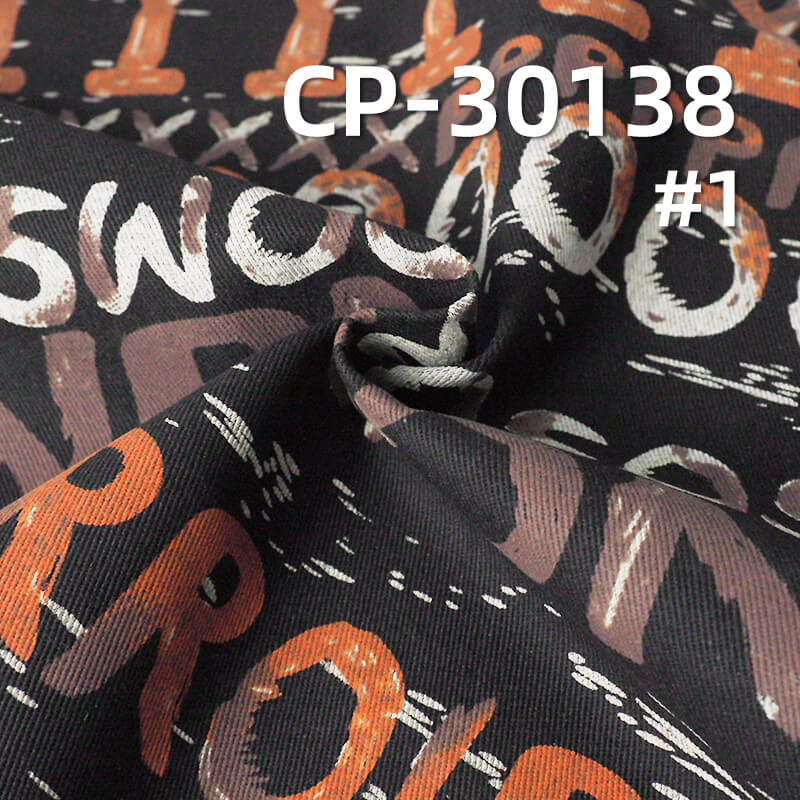 Black Face Black Back Printed Denim | 11oz Cotton Polyester Twill Denim Fabric | Bags Jeans Denim Jackets Fabric