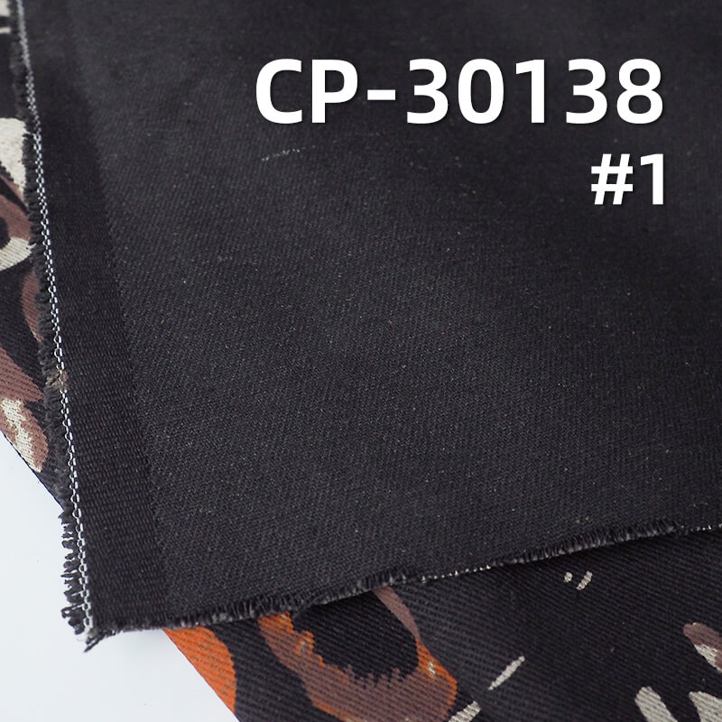 Black Face Black Back Printed Denim | 11oz Cotton Polyester Twill Denim Fabric | Bags Jeans Denim Jackets Fabric