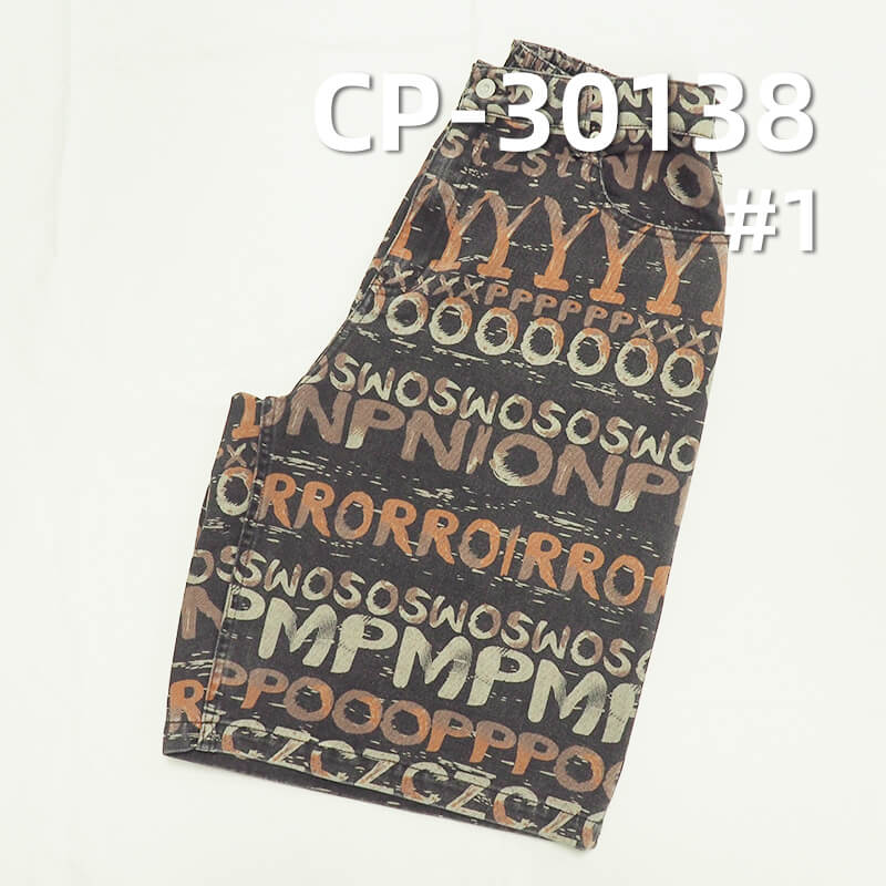 Black Face Black Back Printed Denim | 11oz Cotton Polyester Twill Denim Fabric | Bags Jeans Denim Jackets Fabric