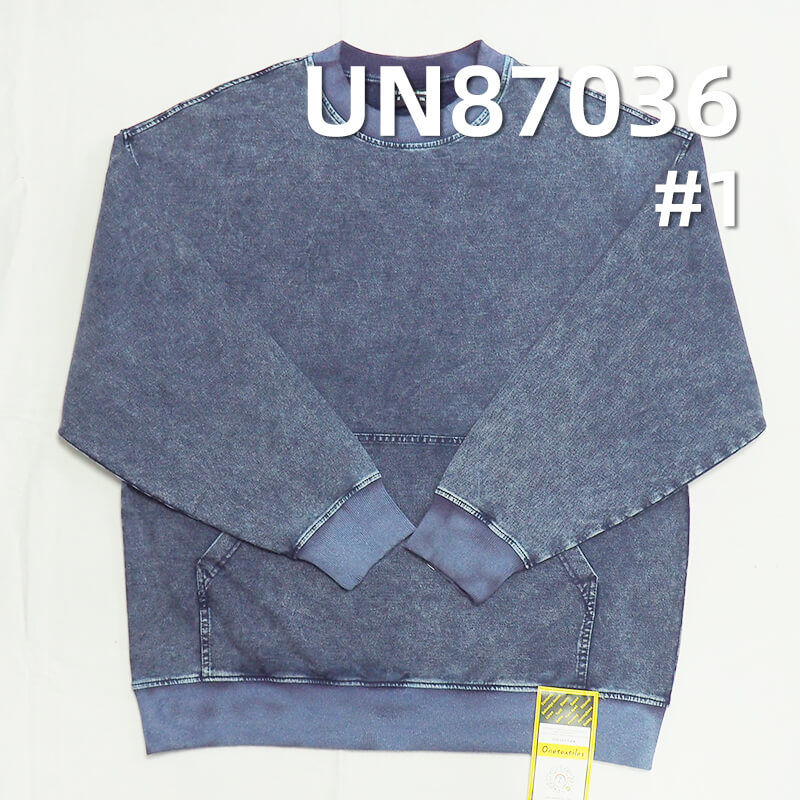 Indigo Knit Denim Fabric | 318g/m2(9.4oz) Cotton-Spandex Knit Stretch | Denim Blue Twill Cloth |Jeans,  Sweatshirt, and Outerwear Material