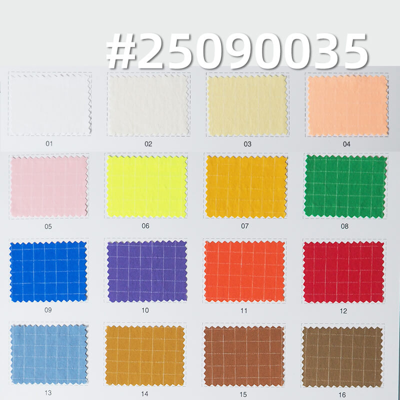 70D Low Elastic Ripstop Fabric | 0.5*0.5 Double Line Grid | 100g/m2 Polyester Cotton Waterproof Fabric