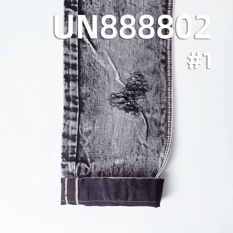 Raw Selvedge Denim | 15oz All Cotton Slub Yarn Dyed Denim | Black Face Black Back | Washable Denim