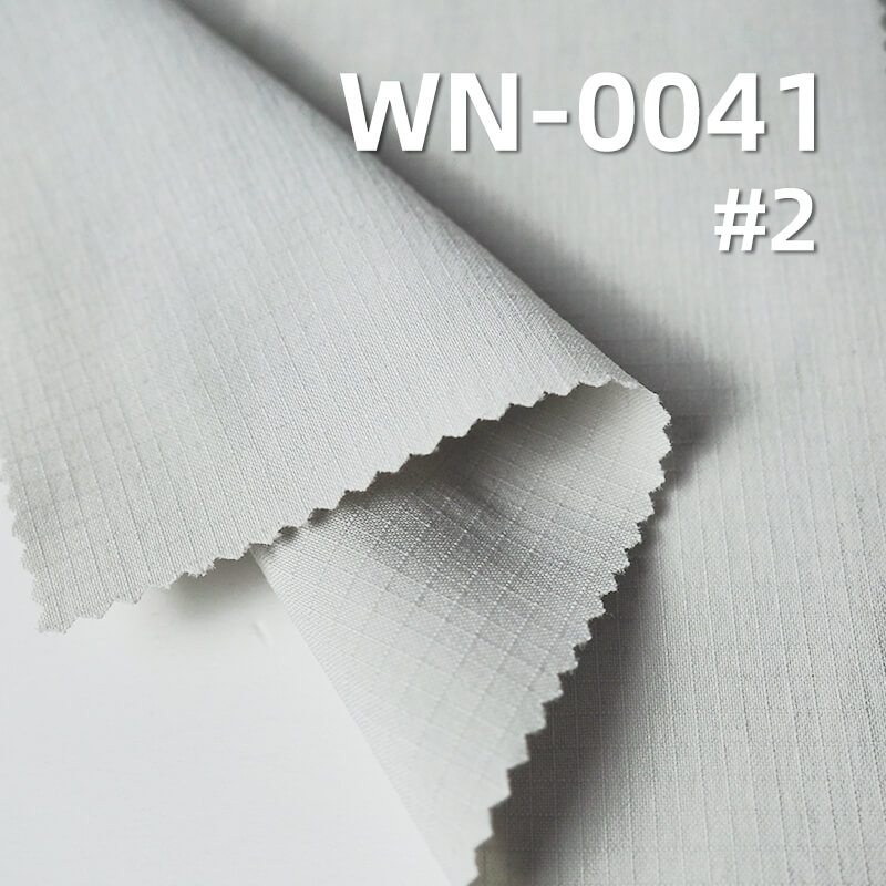 Nylon Weft Stretch Rib-stop Fabric | 146g/m2 Lightweight Dyed Textile | 0.2*0.3cm Grid | For Light Outdoor