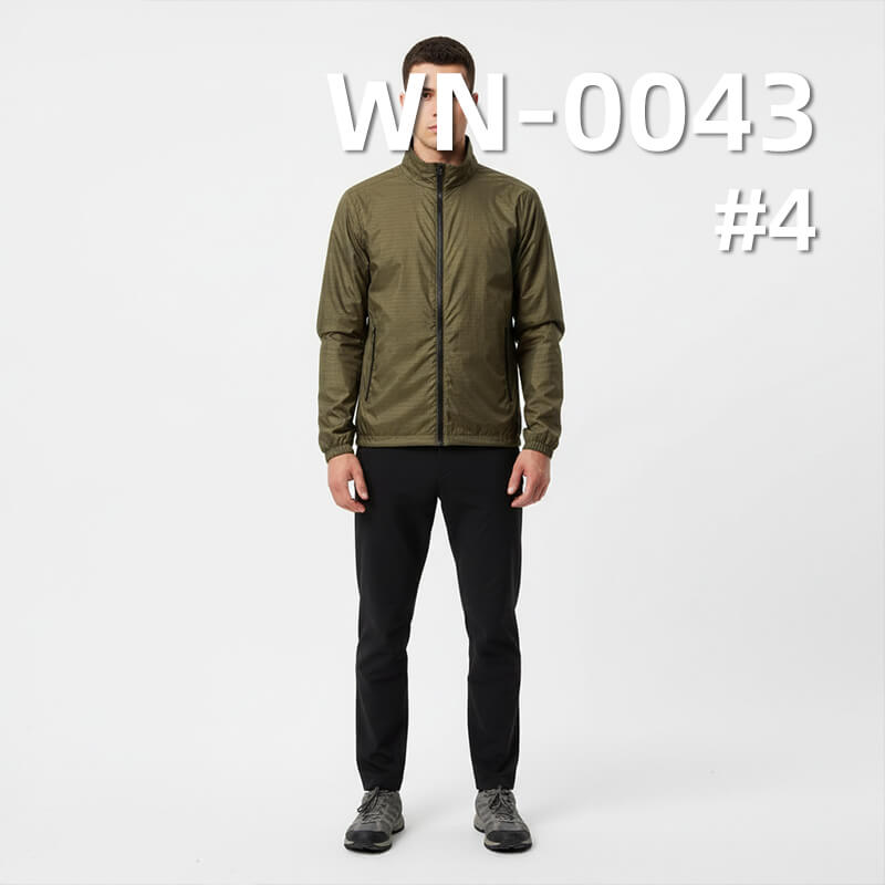 420T Cire Finish Nylon Rib-stop Fabric | 82g/m2 Ultra-lightweight Crinkle Weave | Water-Repellent Fabric