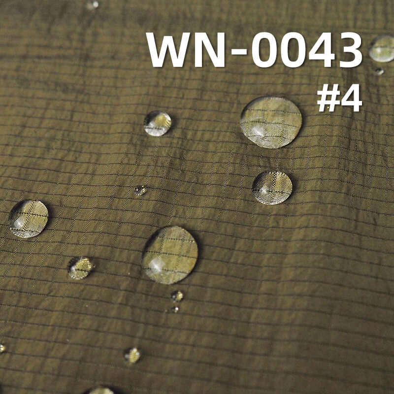420T Cire Finish Nylon Rib-stop Fabric | 82g/m2 Ultra-lightweight Crinkle Weave | Water-Repellent Fabric