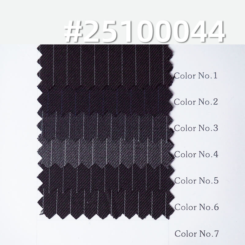 Striped T/R Wool Blend Suiting Fabric | 215g/m2 Mid-weight Double-Faced Twill | For Suits, Trousers & Blazers
