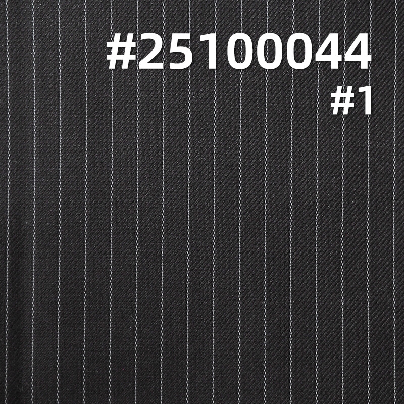 Striped T/R Wool Blend Suiting Fabric | 215g/m2 Mid-weight Double-Faced Twill | For Suits, Trousers & Blazers