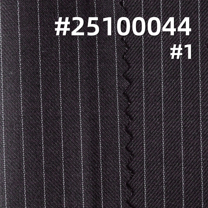 Striped T/R Wool Blend Suiting Fabric | 215g/m2 Mid-weight Double-Faced Twill | For Suits, Trousers & Blazers