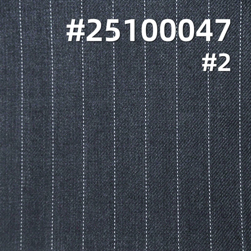 Striped T/R Wool Blend Suiting Fabric | 215g/m2 Double-Faced Twill | For Suits, Trousers & Corporate Wear
