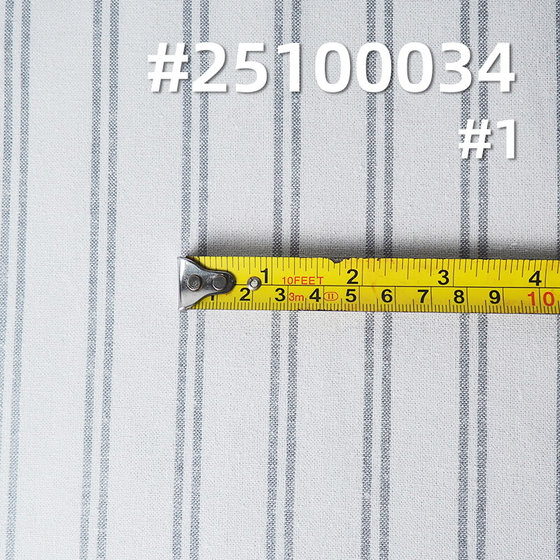 Yarn-Dyed Linen Cotton Stripe Fabric | 200g/m2 Mid-weight Plain Weave | For Casual Shirts, Pants & Skirts