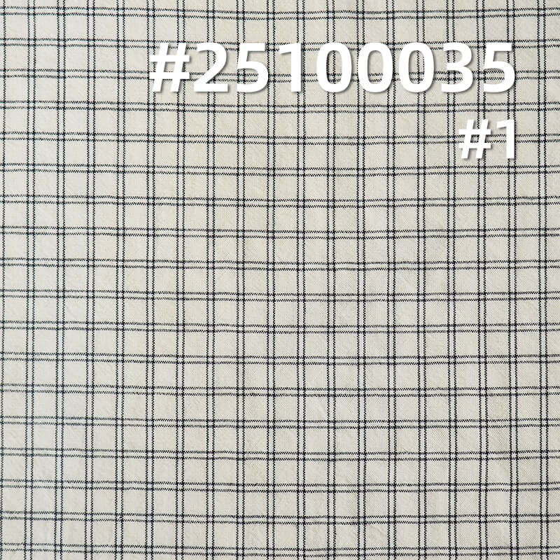 Yarn-Dyed Cotton Plaid Fabric | 130g/m2 Crinkle Plain Weave | For Casual Shirts, Blouses & Skirts