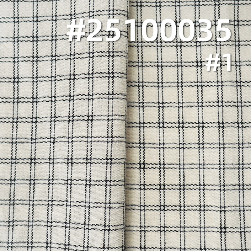 Yarn-Dyed Cotton Plaid Fabric | 130g/m2 Crinkle Plain Weave | For Casual Shirts, Blouses & Skirts