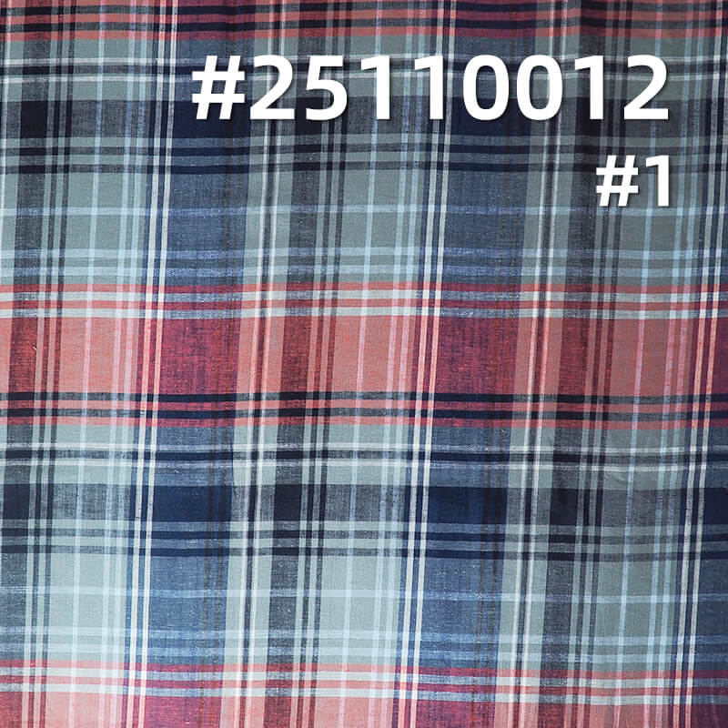 Yarn-Dyed Linen Cotton Plaid Fabric | 118g/m2 Lightweight Plain Weave | For Fashion Shirting & Skirts