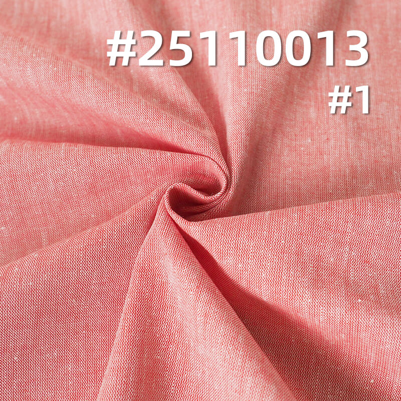 Linen Cotton Chambray Fabric | 135g/m2 Lightweight Yarn-Dyed Weave | For Premium Shirting, Skirts & Dresses