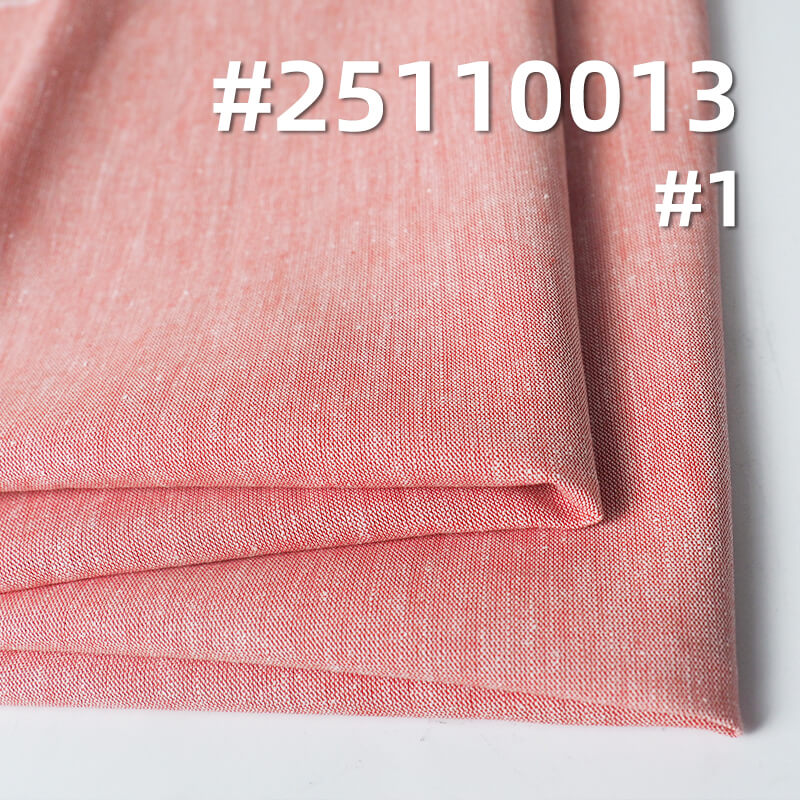 Linen Cotton Chambray Fabric | 135g/m2 Lightweight Yarn-Dyed Weave | For Premium Shirting, Skirts & Dresses