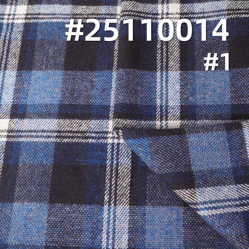 Yarn-Dyed Cotton Flannel Plaid | 224g/m2 Mid-weight Brushed Twill | For Plaid Shirts, Pants & Skirts