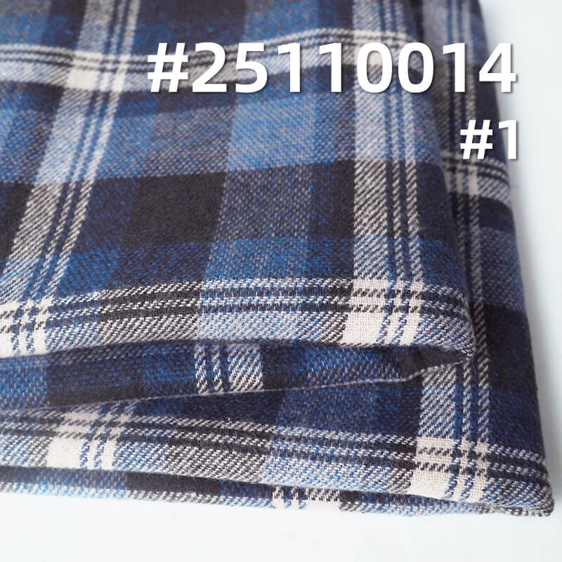 Yarn-Dyed Cotton Flannel Plaid | 224g/m2 Mid-weight Brushed Twill | For Plaid Shirts, Pants & Skirts
