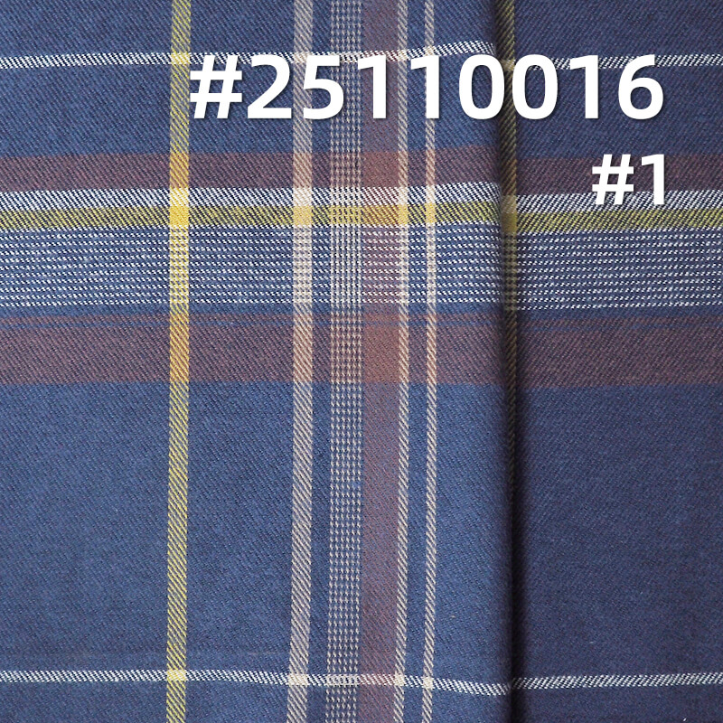 Yarn-Dyed Cotton Flannel Plaid | 174g/m2 Brushed Double Twill | For Plaid Shirts, Pants & Skirts