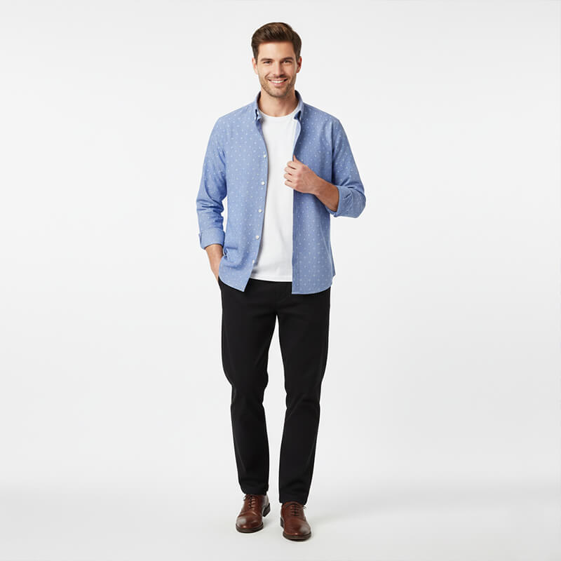 Yarn-Dyed Cotton Houndstooth Fabric | 96g/m2 Lightweight Dobby Weave | For Fashion Shirting, Blouses & Skirts