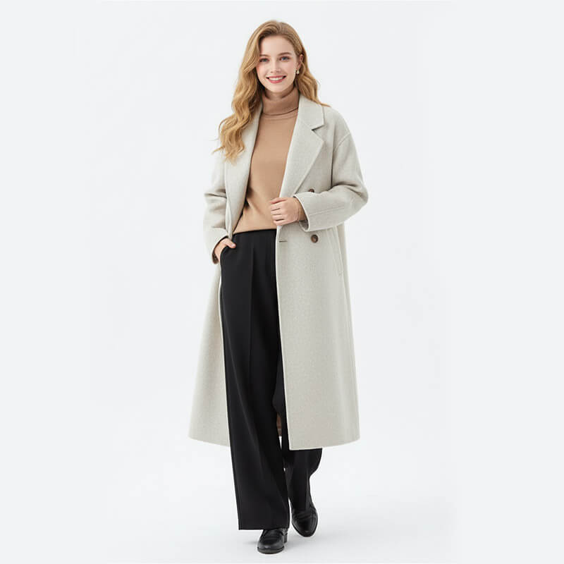 Cashmere-like Heather Knit Fabric | 400g/m2(600g/m) Heavyweight Polyester Rayon Blend | Two-Tone | For Coats & Hats