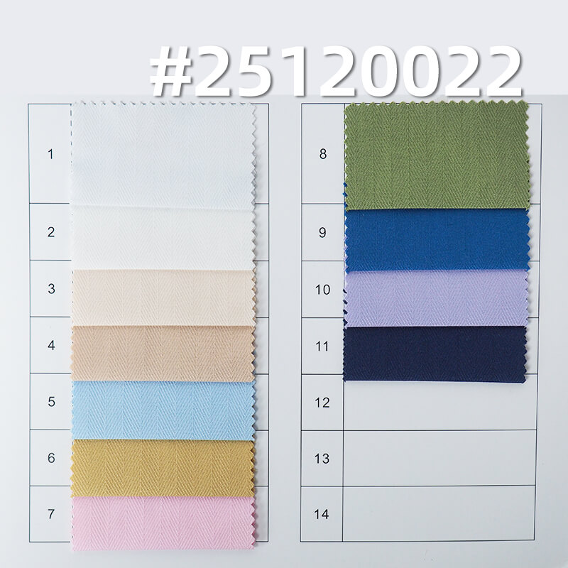 Stretch Bamboo Blend Herringbone Fabric | 140g/m Lightweight Woven Textile | For Premium Shirts, Skirts & Uniforms